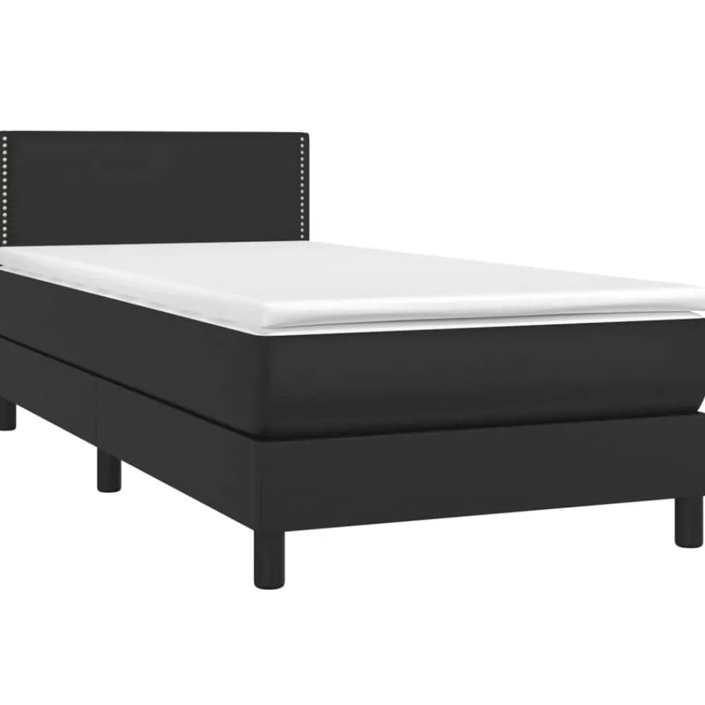 vidaXL Sommier à lattes de lit avec matelas 80x200cm Similicuir