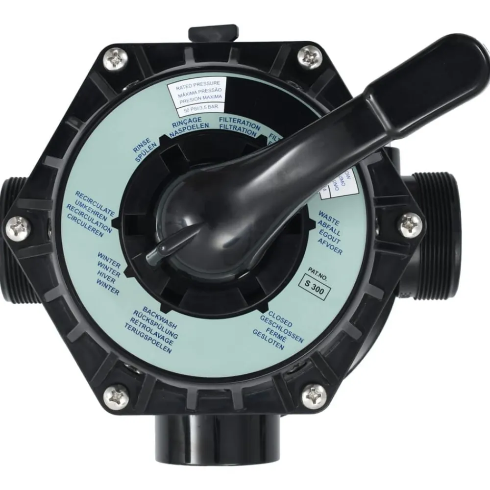 vidaXL Soupape à multi-voies pour filtre à sable ABS 1,5" 6 voies