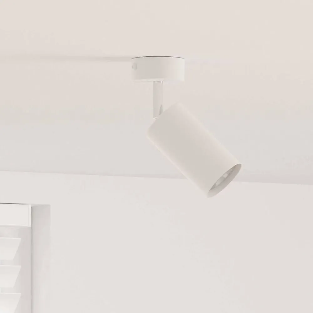 Luminaires-vidaXL Spot de plafond avec des projecteurs 6 x 6 x 16 cm Métal Blanc