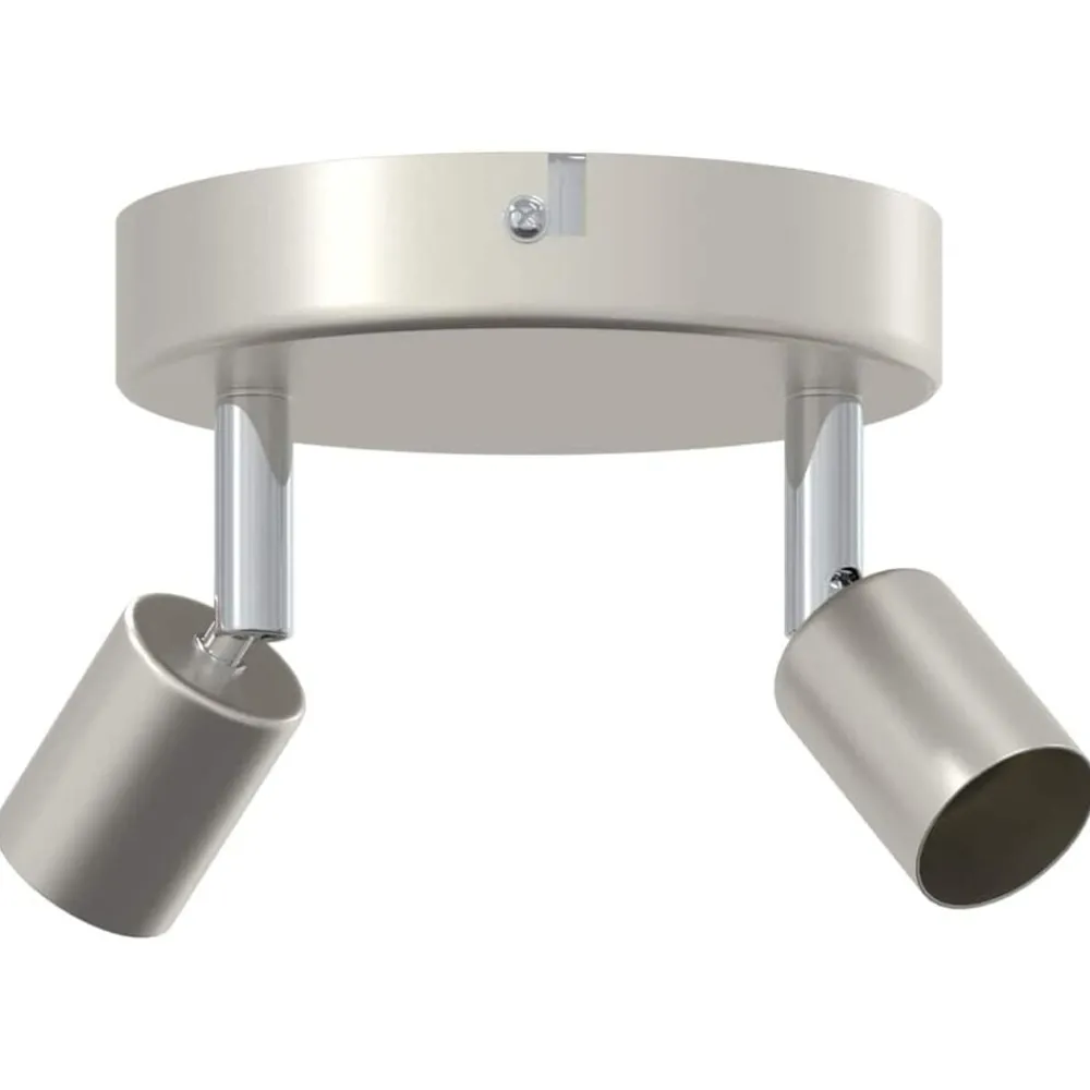 vidaXL Spot de plafond avec des projecteurs Nickel 12 x 8 cm Acier
