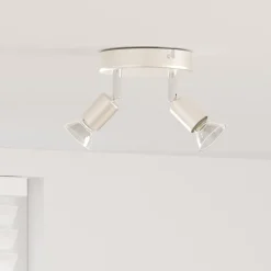 vidaXL Spot de plafond avec des projecteurs Nickel 12 x 8 cm Acier