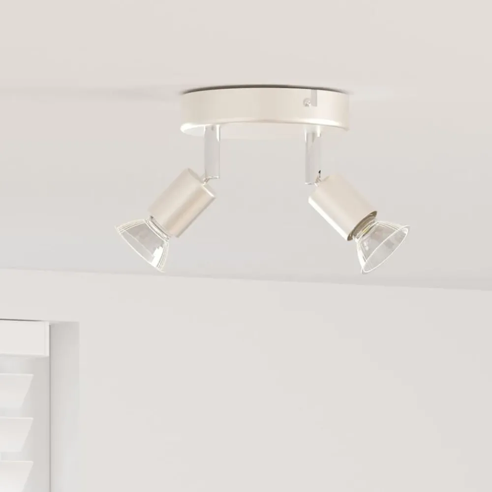 vidaXL Spot de plafond avec des projecteurs Nickel 12 x 8 cm Acier