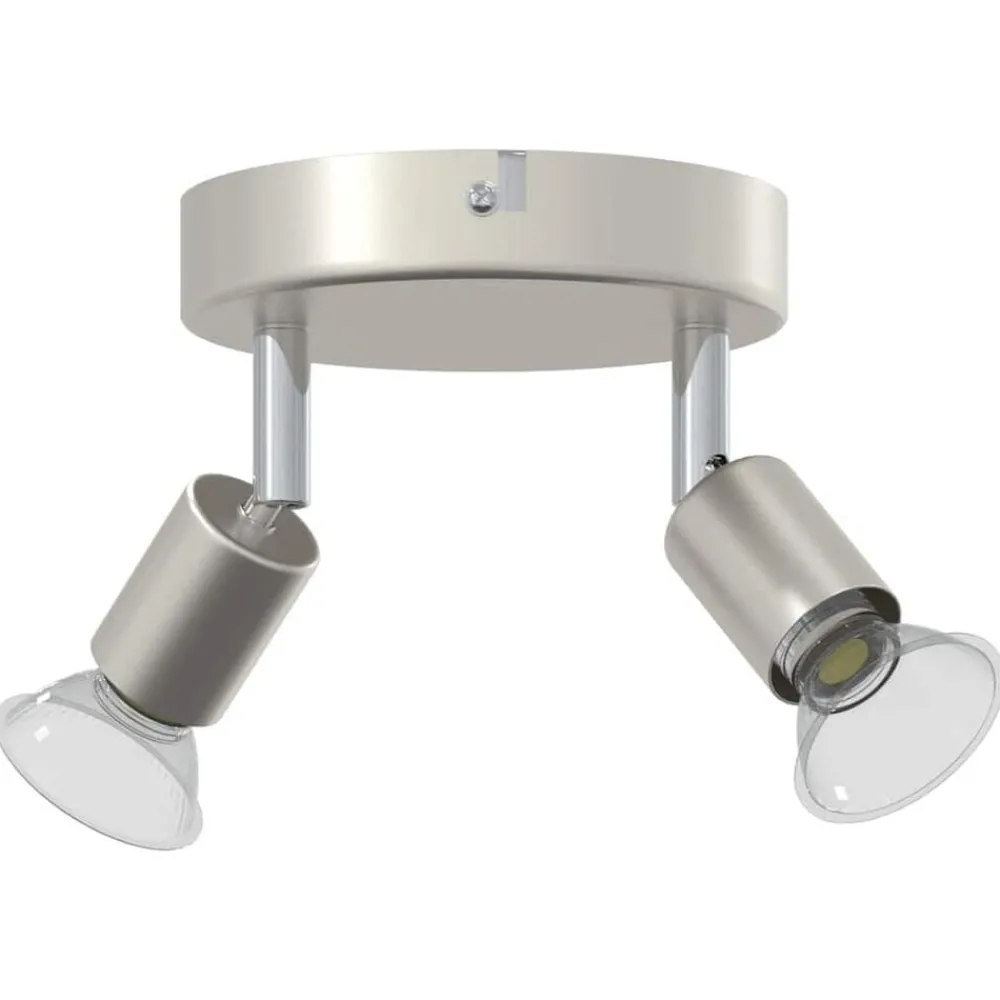 vidaXL Spot de plafond avec des projecteurs Nickel 12 x 8 cm Acier