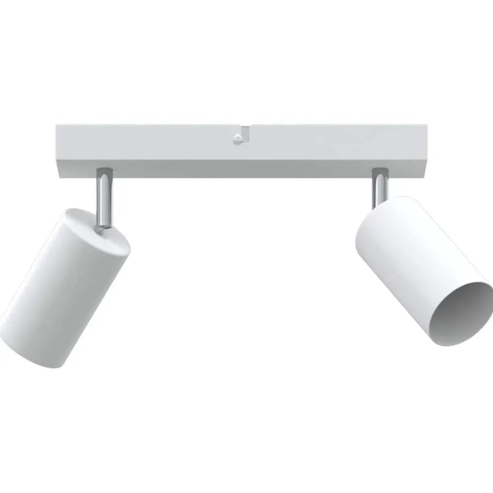 Luminaires-vidaXL Spot de plafond avec des projecteurs 26 x 6 x 16 cm Métal Blanc