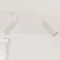 Luminaires-vidaXL Spot de plafond avec des projecteurs 26 x 6 x 16 cm Métal Blanc