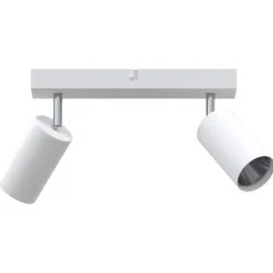 Luminaires-vidaXL Spot de plafond avec des projecteurs 26 x 6 x 16 cm Métal Blanc