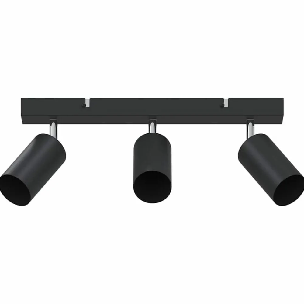 Luminaires-vidaXL Spot de plafond avec des projecteurs 38 x 6 x 16 cm Métal Noir