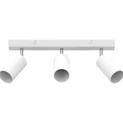 Luminaires-vidaXL Spot de plafond avec des projecteurs 38 x 6 x 16 cm Métal Blanc