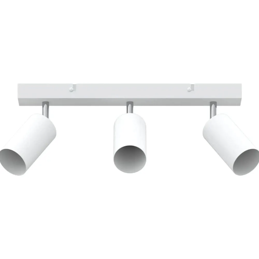 Luminaires-vidaXL Spot de plafond avec des projecteurs 38 x 6 x 16 cm Métal Blanc