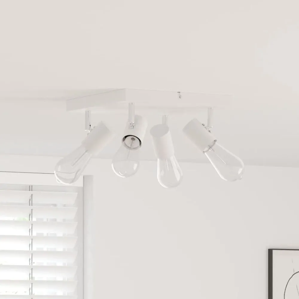 Luminaires-vidaXL Spot de plafond 26,5 x 26 x 11,5 cm Métal Blanc