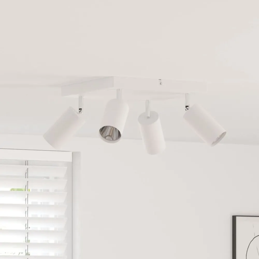 Luminaires-vidaXL Spot de plafond 26 x 26 x 16 cm Métal Blanc