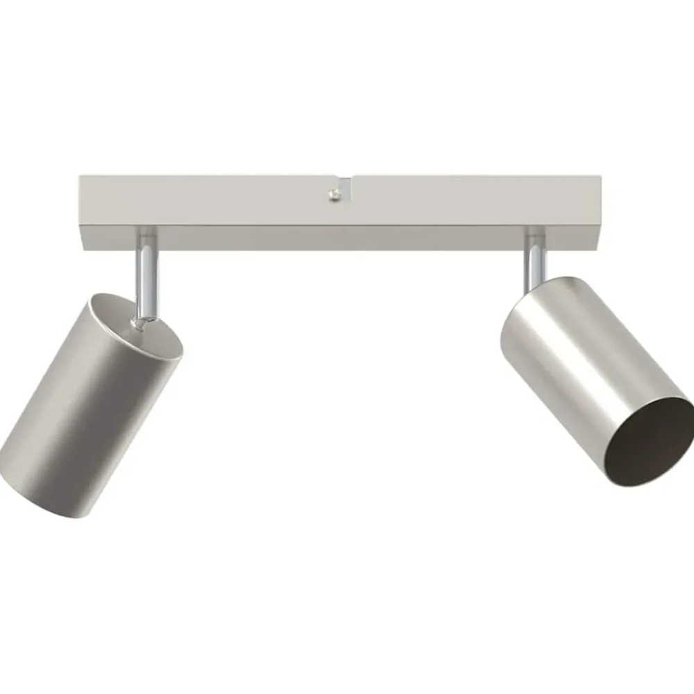 Luminaires-vidaXL Spot de plafond Nickel 26 x 6 x 16 cm Métal Nickel brossé