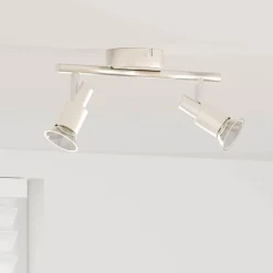 Luminaires-vidaXL Spot de plafond Nickel 25,5 x 8 x 11 cm Acier