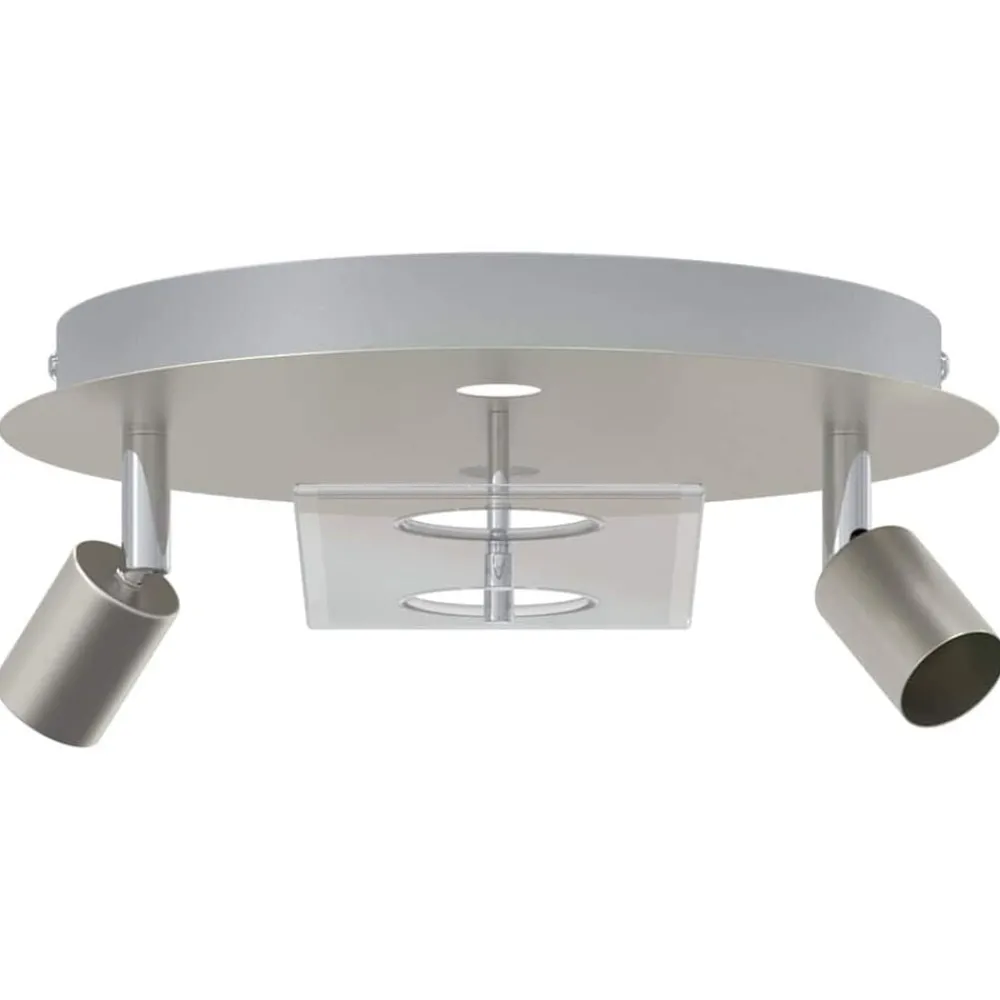 vidaXL Spot de plafond Nickel 29 x 29 x 11 cm Acier et Verre