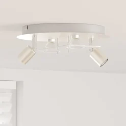 vidaXL Spot de plafond Nickel 29 x 29 x 11 cm Acier et Verre