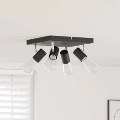 Luminaires-vidaXL Spot de plafond 26,5 x 26 x 11,5 cm Métal Noir