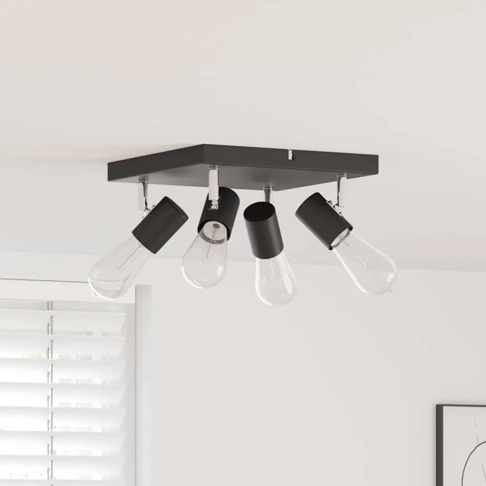 Luminaires-vidaXL Spot de plafond 26,5 x 26 x 11,5 cm Métal Noir