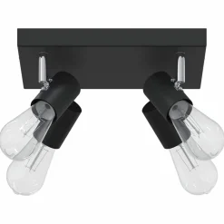 Luminaires-vidaXL Spot de plafond 26,5 x 26 x 11,5 cm Métal Noir
