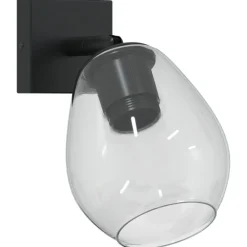 vidaXL Spot de plafond Noir 13 x 13 x 26 cm Verre et métal