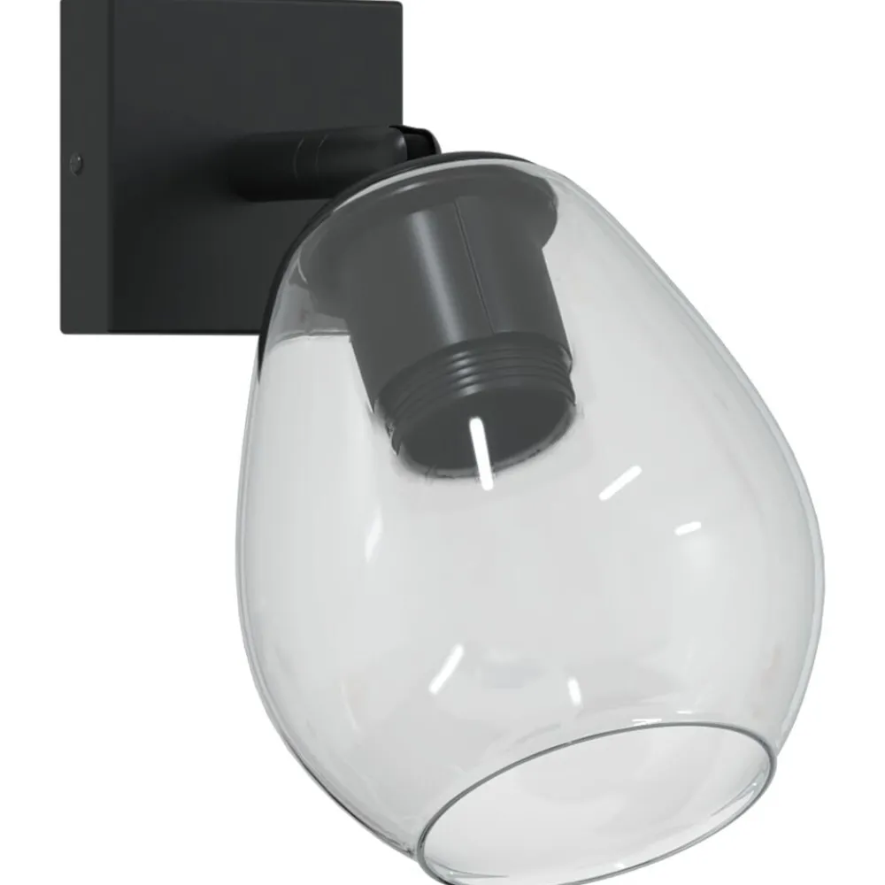 vidaXL Spot de plafond Noir 13 x 13 x 26 cm Verre et métal