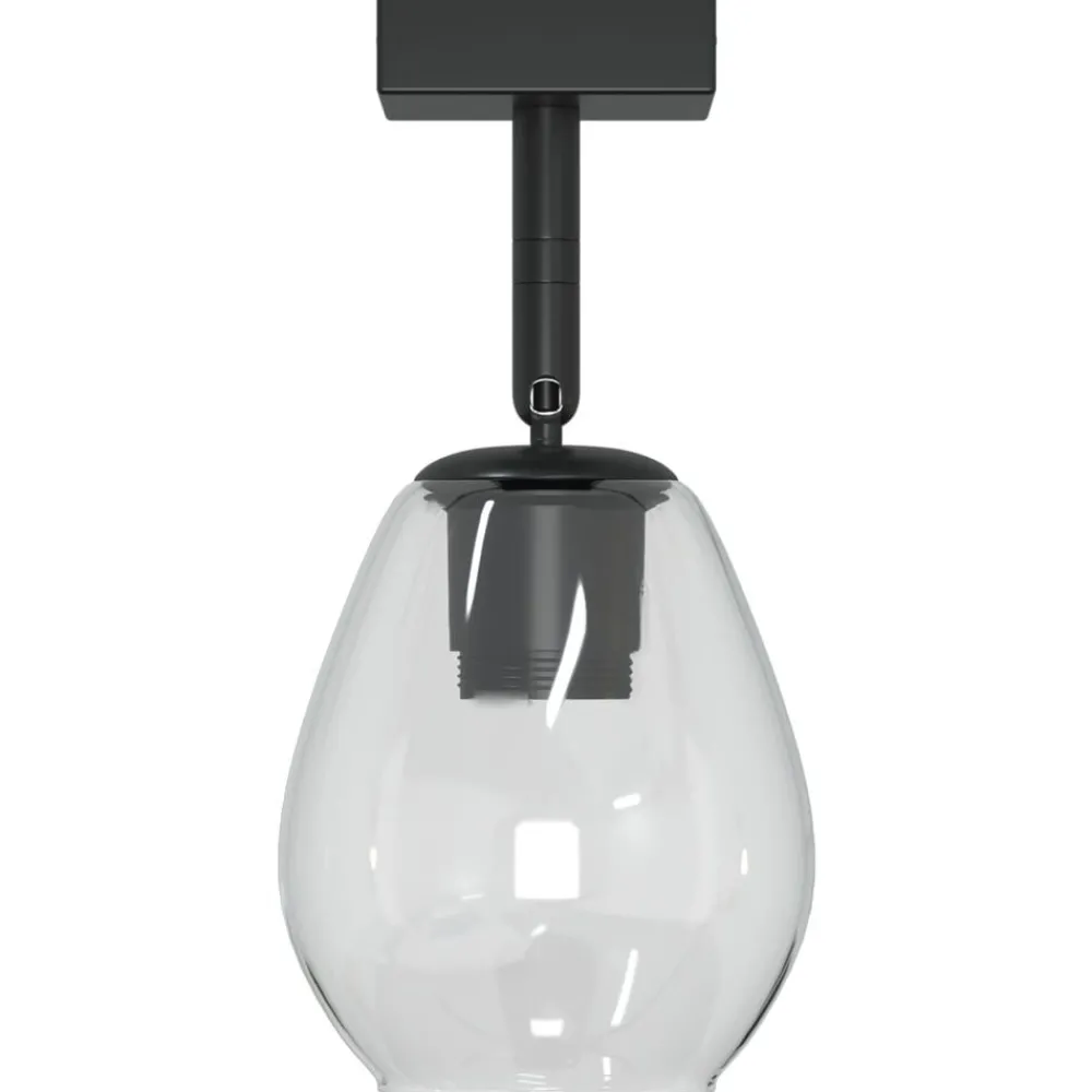 vidaXL Spot de plafond Noir 13 x 13 x 26 cm Verre et métal