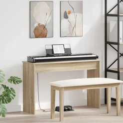 vidaXL Stand de clavier Chêne Sonoma 100 x 32 x 64 cm