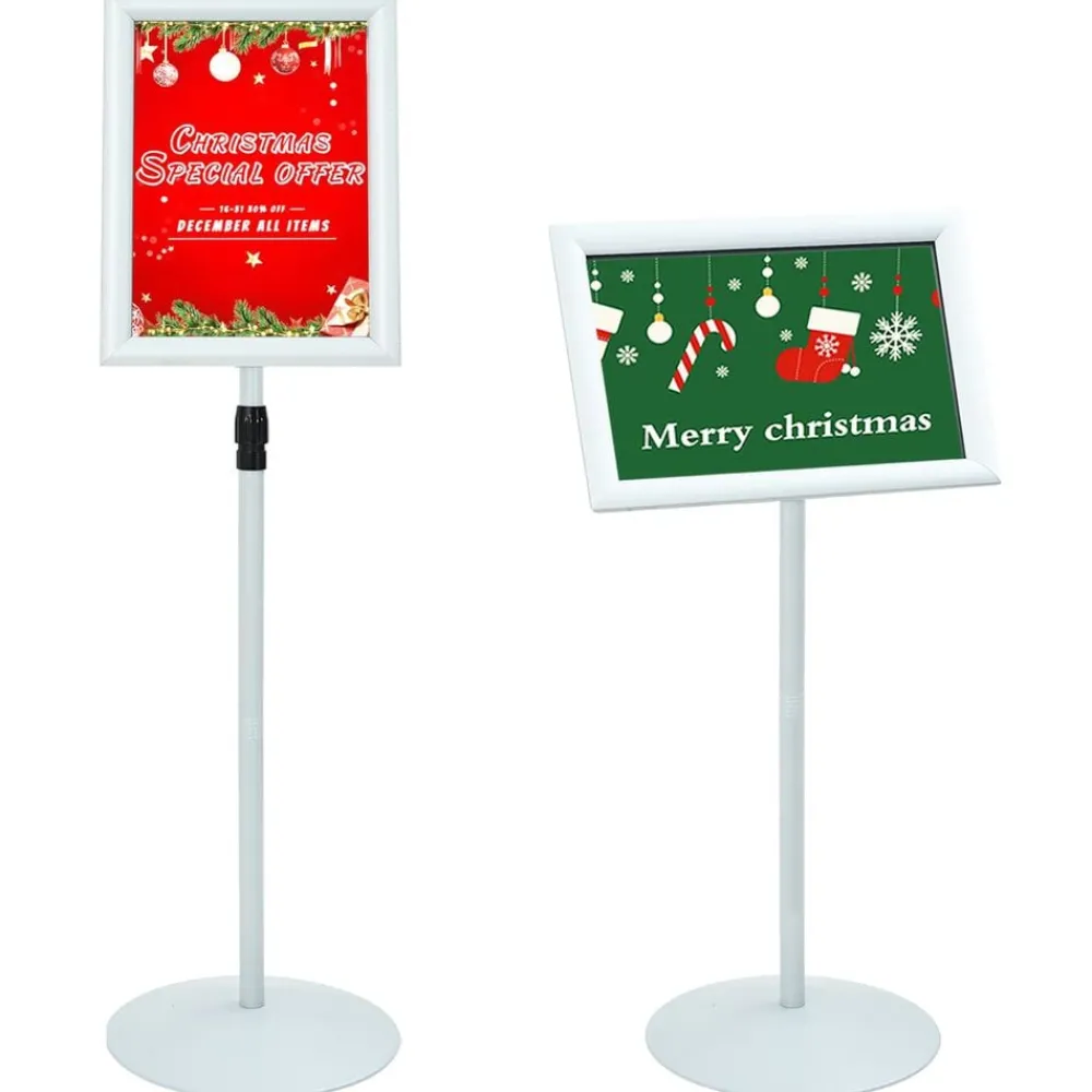 Commerce De Détail-vidaXL Stand de Poster sur Pied 33 x 33 x 126 cm PVC et Acier Argenté