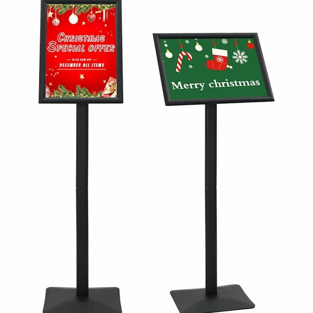 vidaXL Stand de Poster sur Pied Argenté a3 Fonte