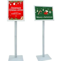 Commerce De Détail-vidaXL Stand de Poster sur Pied 32,5 x 27 x 126 cm Fonte Argenté