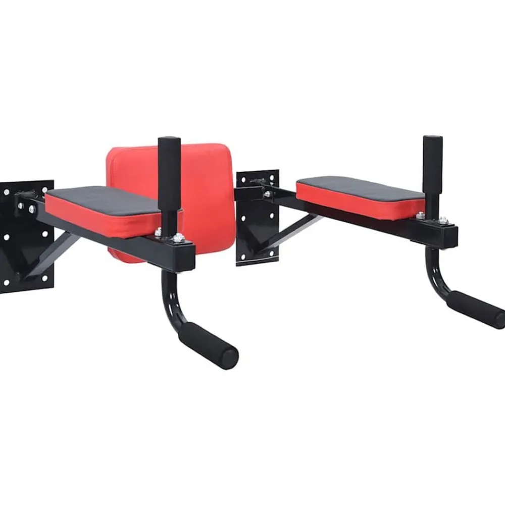 vidaXL Station de dips Noir et Rouge 72,5 x 70 x 31 cm
