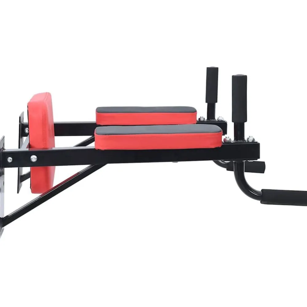 vidaXL Station de dips Noir et Rouge 72,5 x 70 x 31 cm