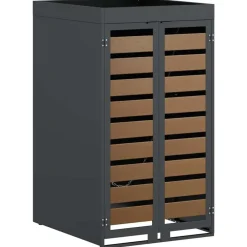 Produits Ménagers-vidaXL Stockage de Poubelle à Roulettes avec Toit de Jardinière pour Poubelle de 240L