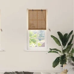 Décorations-vidaXL Store enrouleur avec des rideaux 60 x 160 cm Bambou Marron