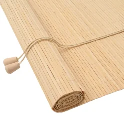 Décorations-vidaXL Store enrouleur avec des rideaux Nature 60 x 160 cm Bambou Naturel