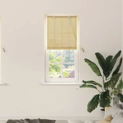 Décorations-vidaXL Store enrouleur avec des rideaux Nature 60 x 160 cm Bambou Naturel