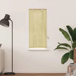 Décorations-vidaXL Store enrouleur avec des rideaux Nature 60 x 160 cm Bambou Naturel