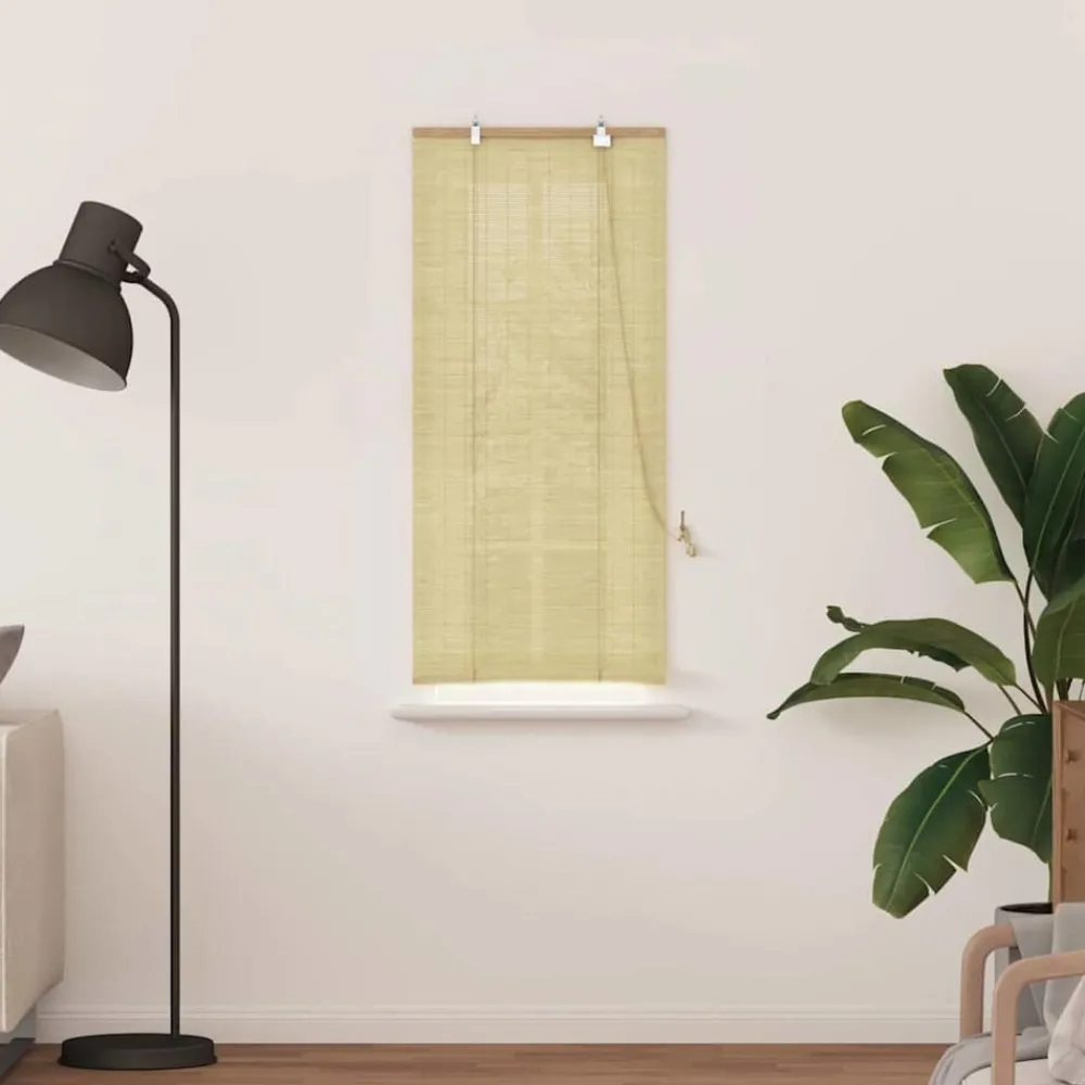 Décorations-vidaXL Store enrouleur avec des rideaux Nature 60 x 160 cm Bambou Naturel