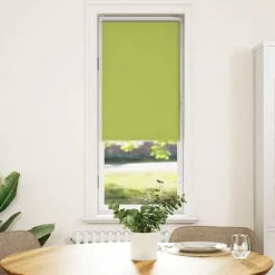 Décorations-vidaXL Store enrouleur occultant largeur du tissu 35,7 cm polyester Vert feuilles