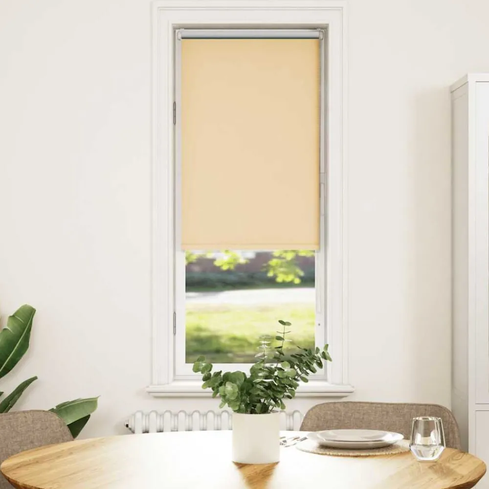 Décorations-vidaXL Store enrouleur occultant largeur du tissu 35,7 cm polyester Beige
