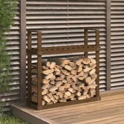 Accessoires Pour Cheminées & Poêles À Bois-vidaXL Support bois de chauffage Marron miel 110x35x108,5 cm Bois pin Pin marron miel
