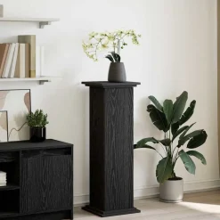 vidaXL Support d'affichage avec étagère Chêne noir 31 x 30 x 90 cm