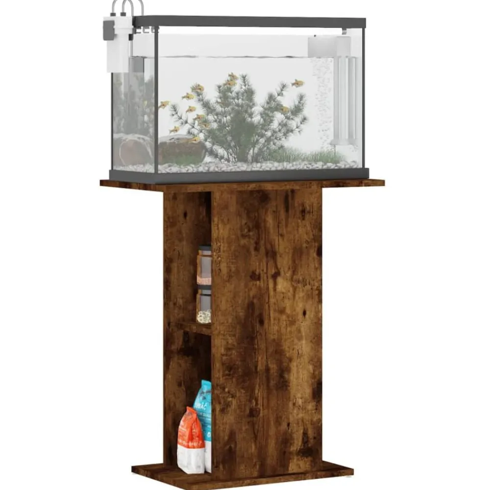 Articles Pour Animaux De Compagnie-vidaXL Support d'aquarium chêne fumé 60,5x36x72,5 cm bois d'ingénierie Chêne fumé