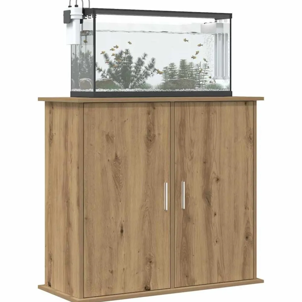 Articles Pour Animaux De Compagnie-vidaXL Support d'aquarium Chêne artisanal 81x36x73 cm Bois d'ingénierie chêne artisanal