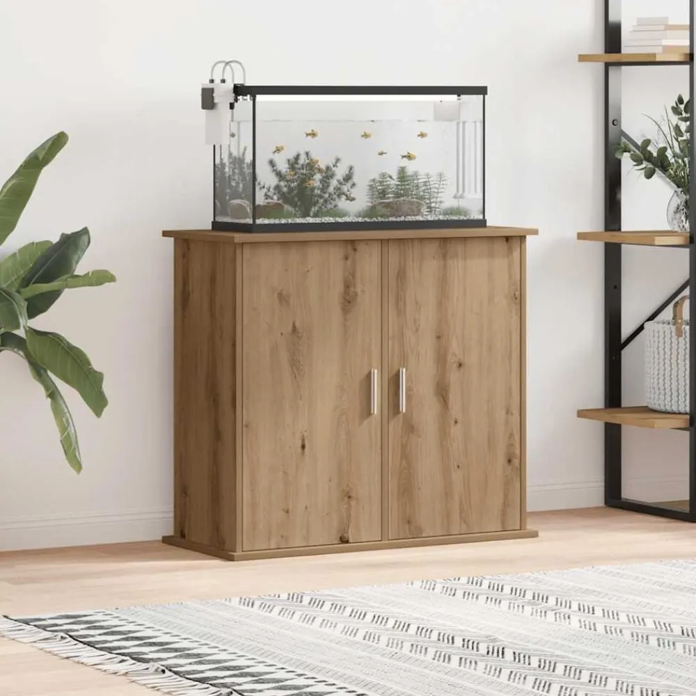 Articles Pour Animaux De Compagnie-vidaXL Support d'aquarium Chêne artisanal 81x36x73 cm Bois d'ingénierie chêne artisanal