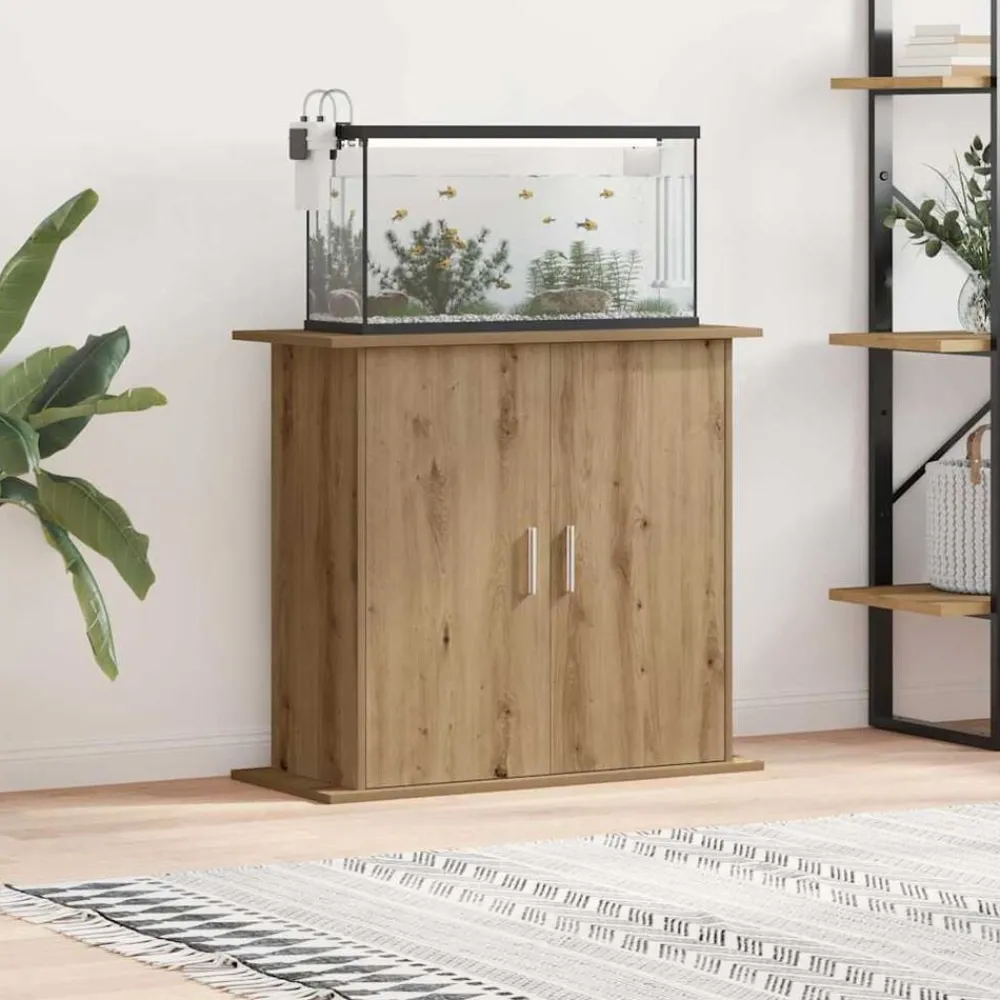 Articles Pour Animaux De Compagnie-vidaXL Support d'aquarium Chêne artisanal 81x36x73 cm Bois d'ingénierie chêne artisanal