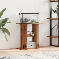 Articles Pour Animaux De Compagnie-vidaXL Support d'aquarium en bois ancien 60 x 30 x 60 cm Bois d'ingénierie Vieux bois