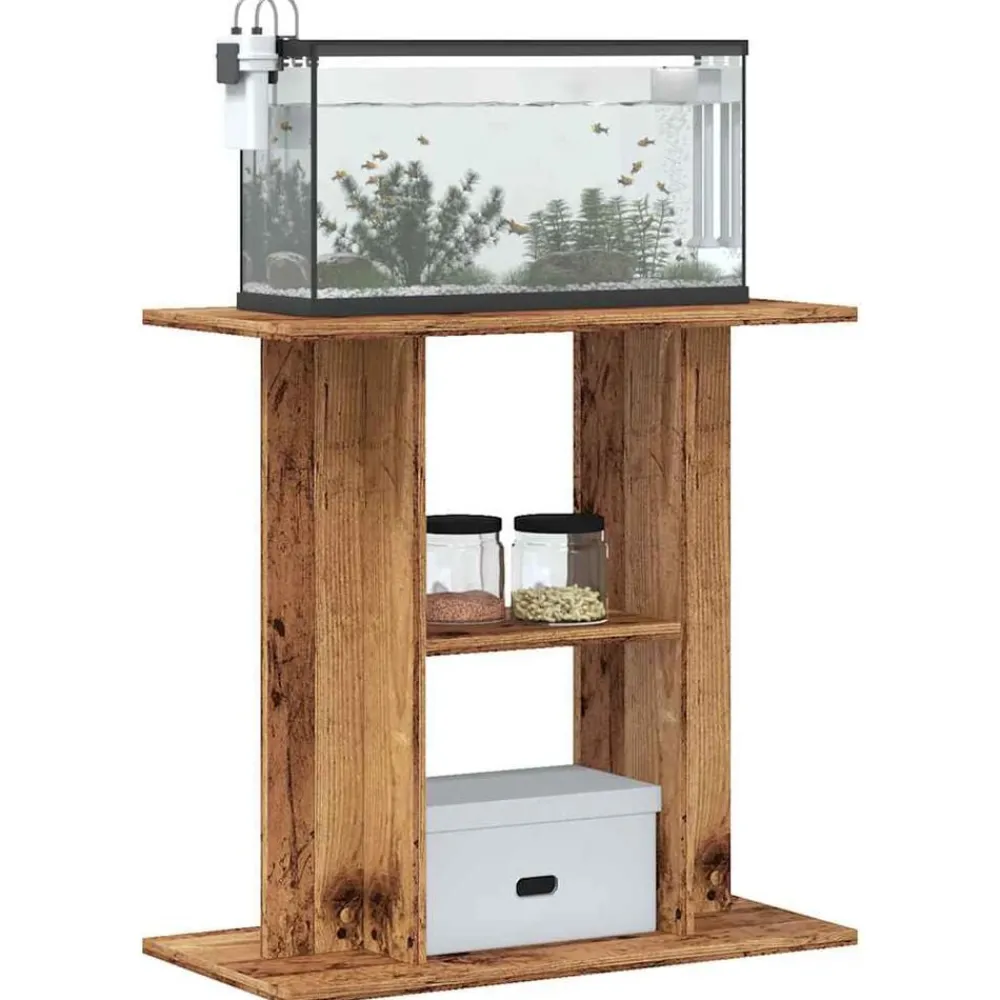 Articles Pour Animaux De Compagnie-vidaXL Support d'aquarium en bois ancien 60 x 30 x 60 cm Bois d'ingénierie Vieux bois
