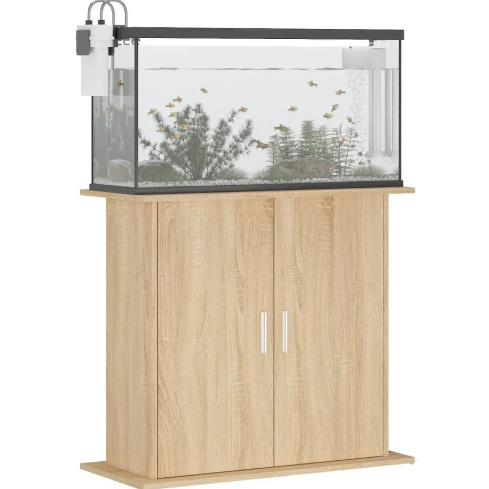 vidaXL Support d'aquarium Chêne Sonoma 81x36x73 cm Bois d'ingénierie
