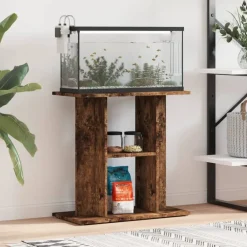 Articles Pour Animaux De Compagnie-vidaXL Support d'aquarium Chêne fumé 60x30x60 cm Bois d'ingénierie Ch&ecirc;ne fumé