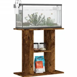 Articles Pour Animaux De Compagnie-vidaXL Support d'aquarium Chêne fumé 60x30x60 cm Bois d'ingénierie Ch&ecirc;ne fumé